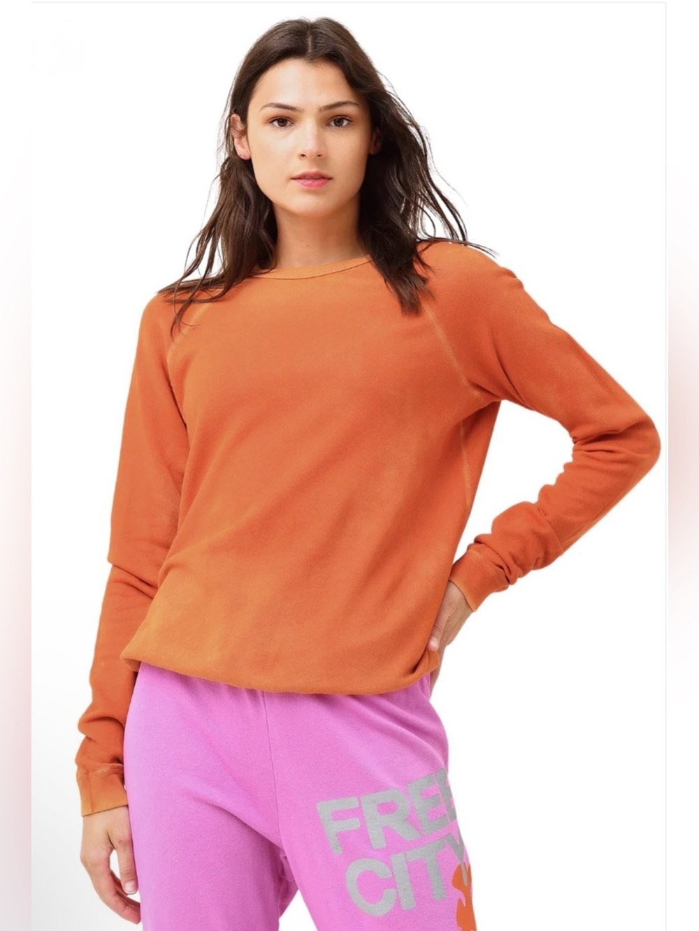 FREE CITY LUCKY RABBIT SWEATSHIRT- JUICY ORANGE